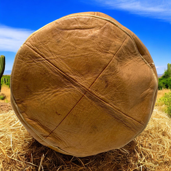 Vintage Artisan Made Kidskin Leather Southwestern Drawstring Bucket Bag Purse - Picture 6 of 8